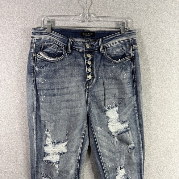 Judy Blue Skinny Fit Jeans Womens 13/31 Blue Distressed - Picture 2 of 9